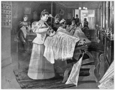 Bradobrei.158.Female Barber-Shop.Henry Reuterdahl.PNG