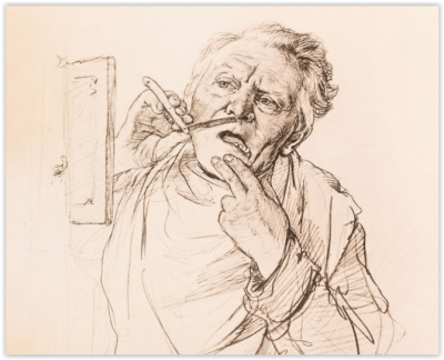 Bradobrei.159.Old man shaving beard with razor Christian Wilhelm Allers 1890.PNG