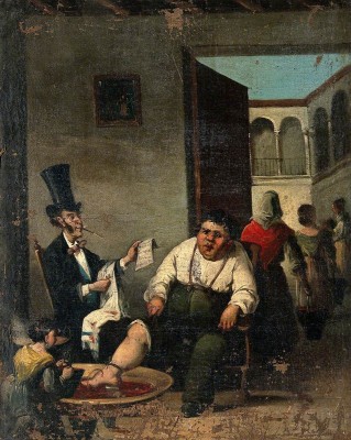 Bradobrei.175.Bloodlettingfromthe foot.Honorе Victorin Daumier.jpg