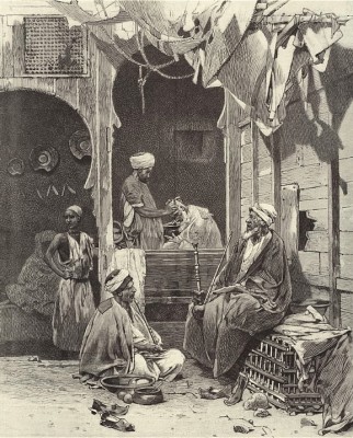 Bradobrei.244.Barber's Shop at Cairo.Charles Auguste Loye.jpg